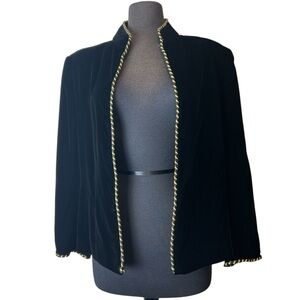 Vintage Courtwell Faux Velvet‑Like Feel Jacket Blazer – Size Large